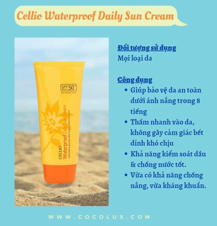 Kem Chống Nắng Cellio Dưỡng Da Màu Vàng 70g