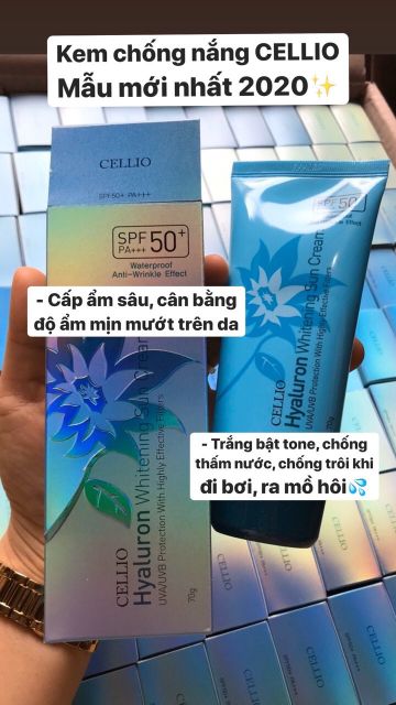Kem Chống Nắng Cellio Dưỡng Da Màu Xanh Dương 70g
