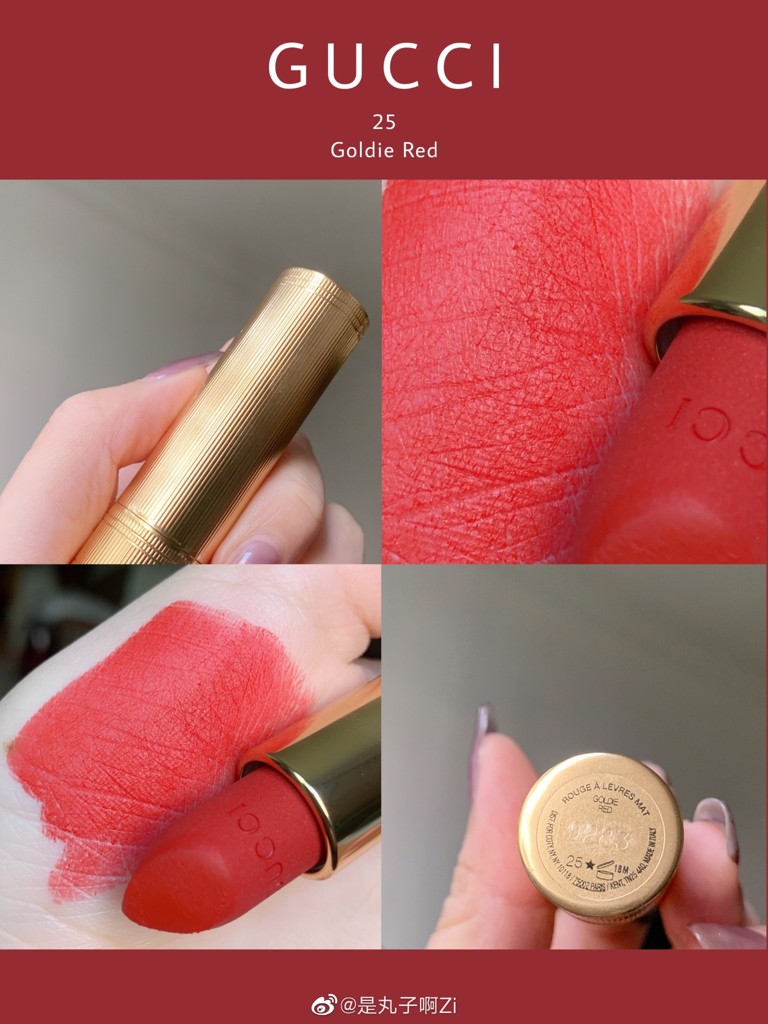 Son Thỏi Gucci Matte Lipstick 25 Goldie Red 3.5g