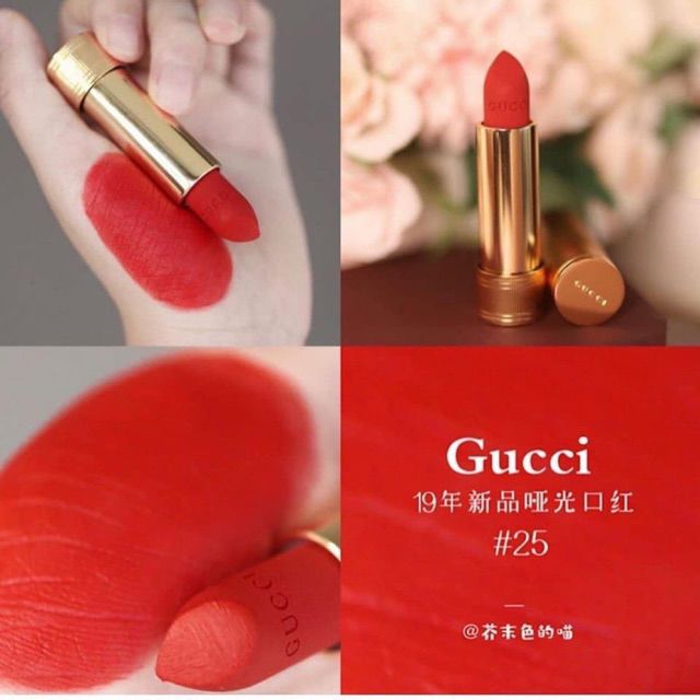 Son Thỏi Gucci Matte Lipstick 25 Goldie Red 3.5g