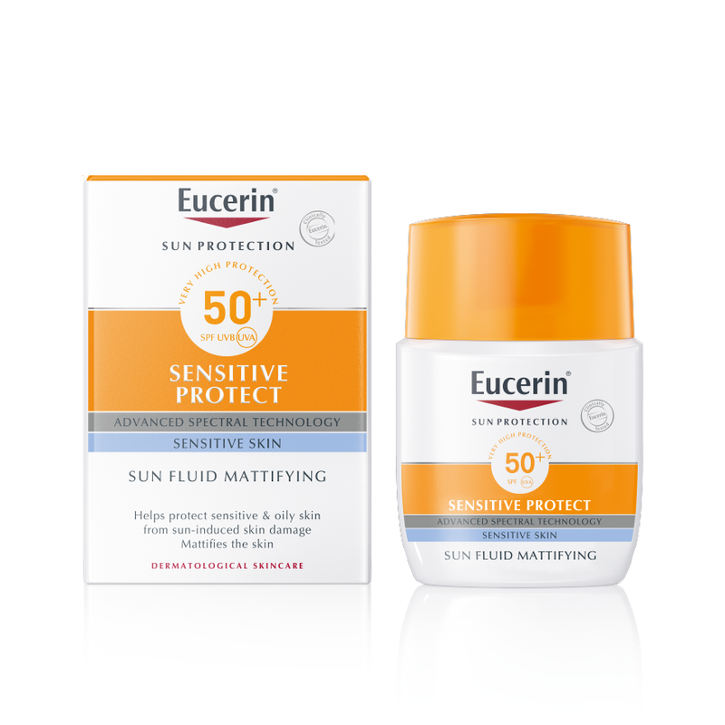 Kem Chống Nắng Eucerin Sun Fluid Mattifying SPF 50+ Cho Da Thường, Hỗn Hợp 50ml