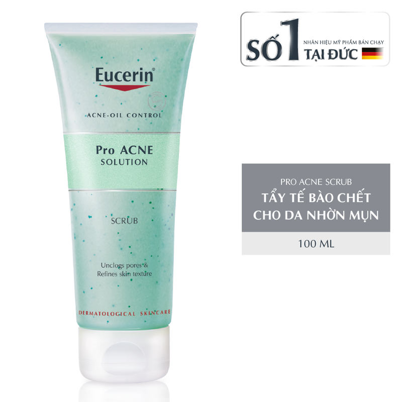 Tẩy Tế Bào Chết Da Mặt EUCERIN Pro ACNE Solution Scrub Ngăn Ngừa Mụn 100ml
