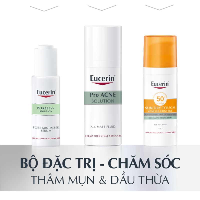 Kem Dưỡng Eucerin ProAcne Solution A.I Matt Fluid Giảm Mụn 50ml