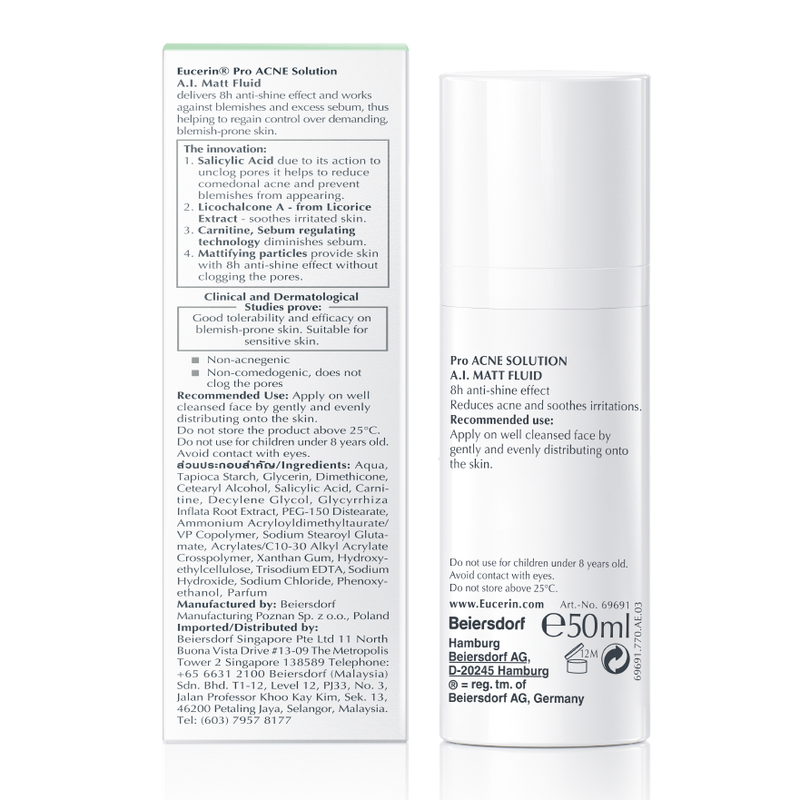 Kem Dưỡng Eucerin ProAcne Solution A.I Matt Fluid Giảm Mụn 50ml
