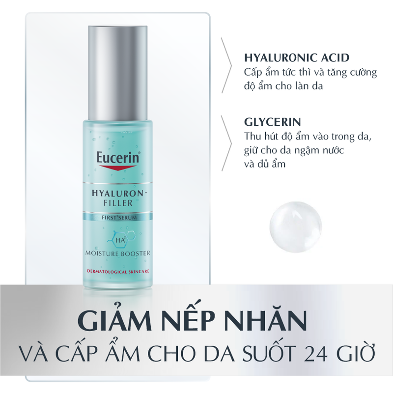 Tinh Chất Eucerin Hyaluron-Filler First Serum Moisture Booster Cấp Ẩm Ngăn Ngừa Lão Hóa 30ml