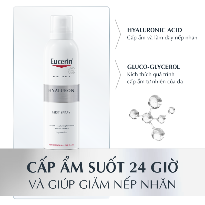 Xịt Khoáng Eucerin Hyaluron Mist Spray Cấp Ẩm Cho Da Nhạy Cảm 150ml