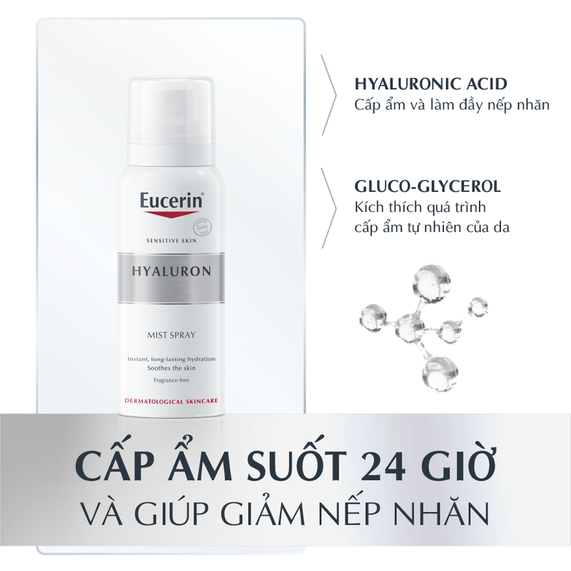 Xịt Khoáng Eucerin Hyaluron Mist Spray Cấp Ẩm Cho Da Nhạy Cảm 50ml