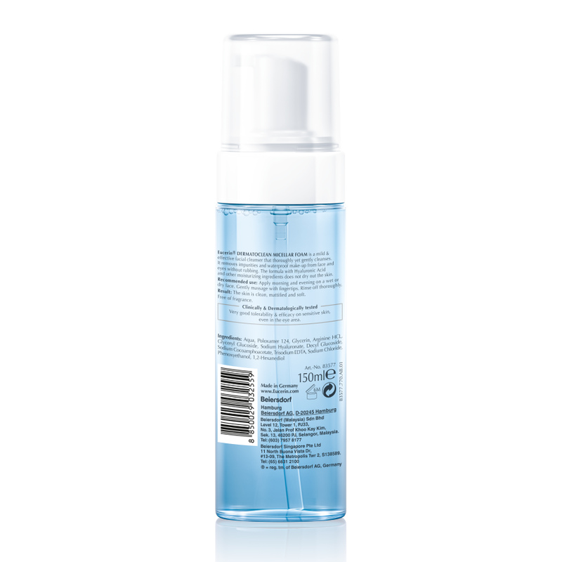 Bọt Tẩy Trang Eucerin Dermatoclean Làm Sạch & Dưỡng Ẩm Da 150ml