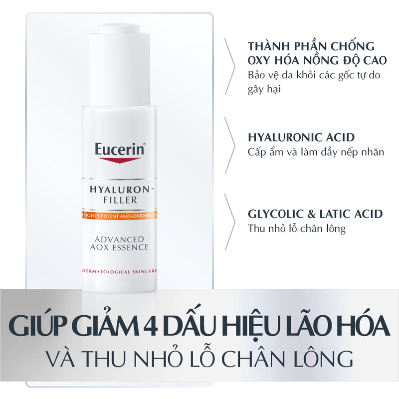 Tinh Chất Eucerin Hyaluron Filler Advanced AOX Essence Cấp Ẩm Giảm Lão Hóa 30ml