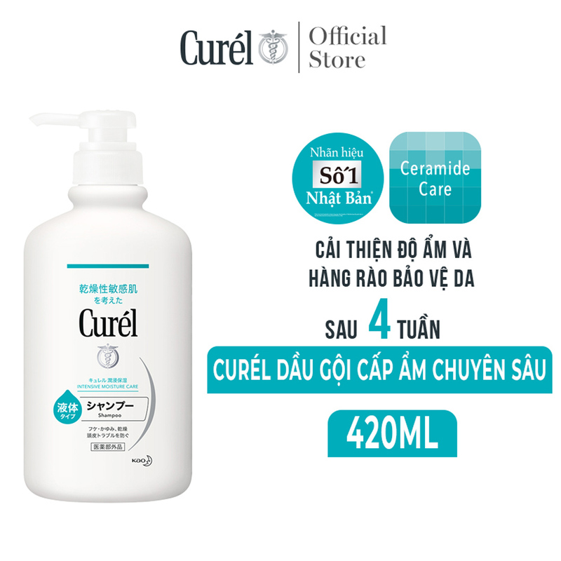Dầu Gội Curel Cấp Ẩm Chuyên Sâu Cho Tóc Và Da Đầu 420ml