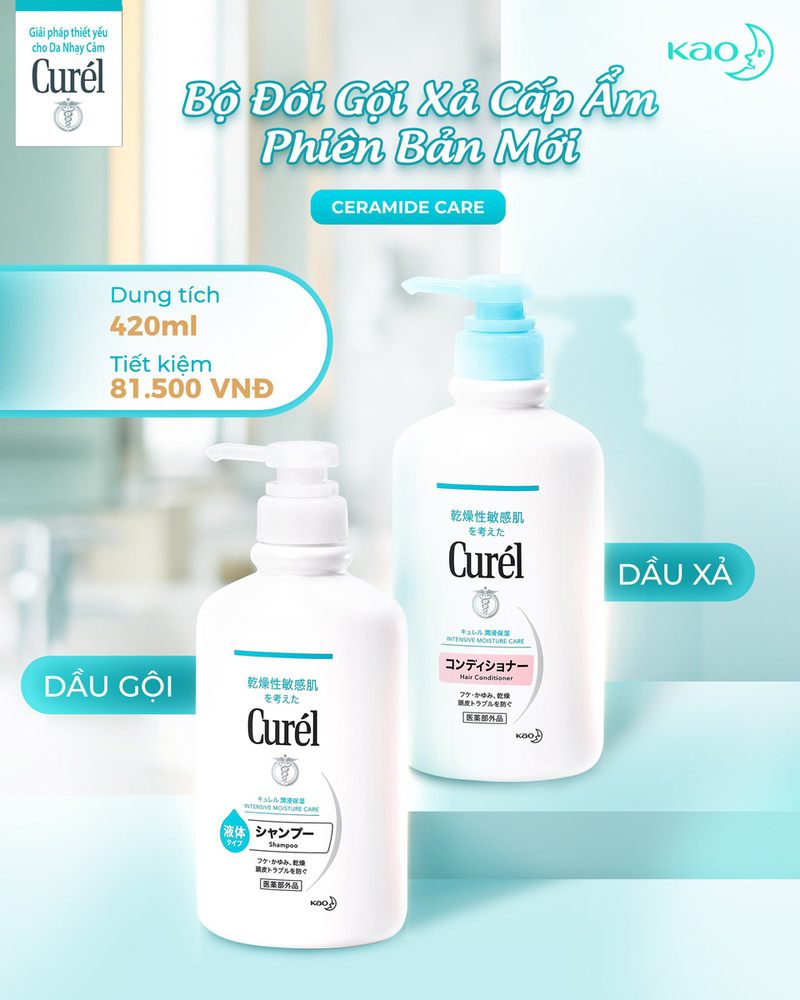 Dầu Gội Curel Cấp Ẩm Chuyên Sâu Cho Tóc Và Da Đầu 420ml