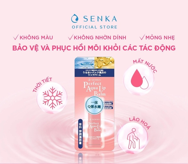 ​​Son Dưỡng Senka Perfect Aqua Lip Balm Cấp Ẩm 4.5g