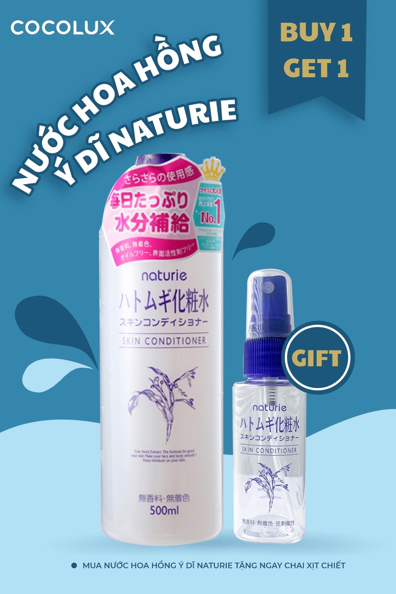 Nước Hoa Hồng Naturie Skin Conditioner Ý Dĩ 500ml MC