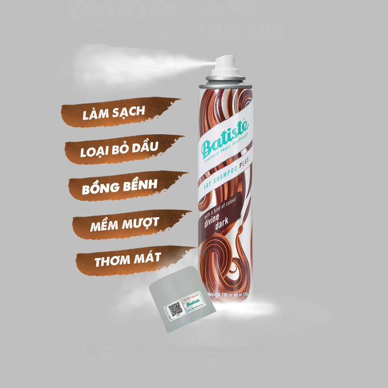 Dầu Gội Khô Batiste Dành Cho Tóc Đen 200ml