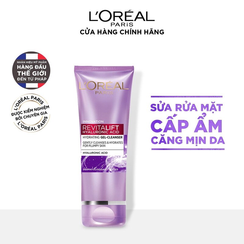 Sữa Rửa Mặt Loreal Revitalift Hyaluronic Acid Cấp Ẩm, Căng Mịn Da