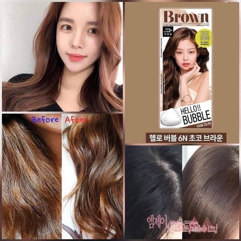 Thuốc Nhuộm Tóc Mise En Scène Hello Bubble Choco Brown 6N 30ml