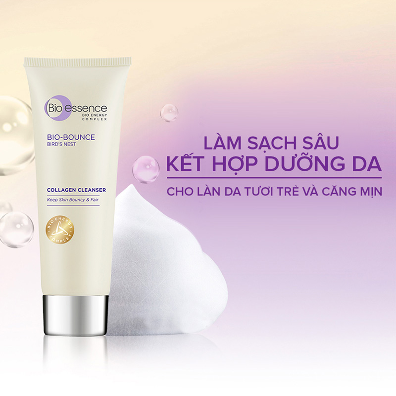 Sữa Rửa Mặt Bio-Essence Bio-Bird's Nest Collagen Cleanser Tổ Yến 100g