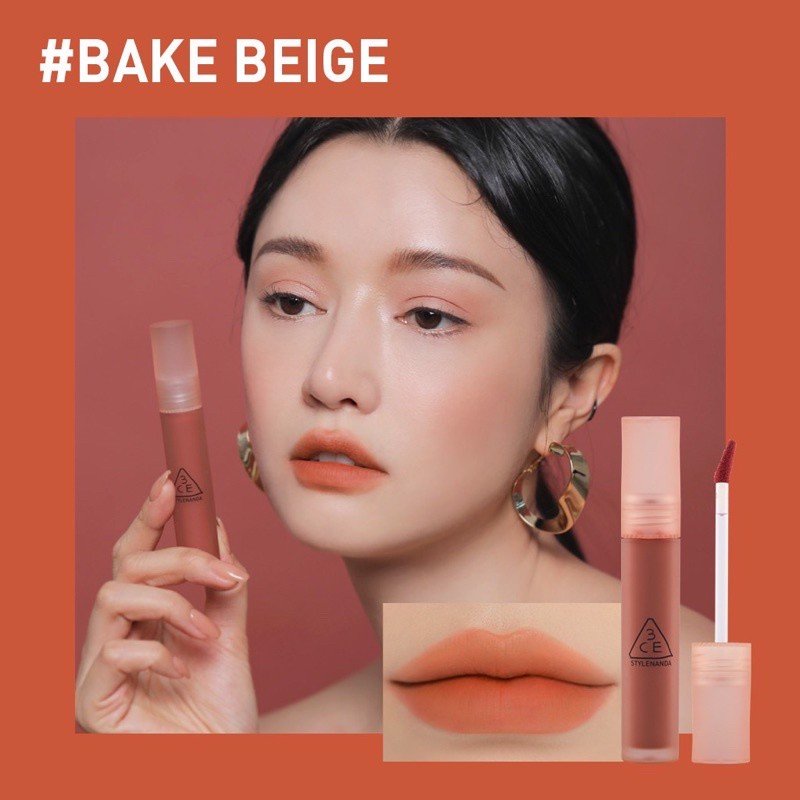 Son Kem 3CE Blur Water Tint Bake Beige Lì Mềm Mượt Môi 4.6g