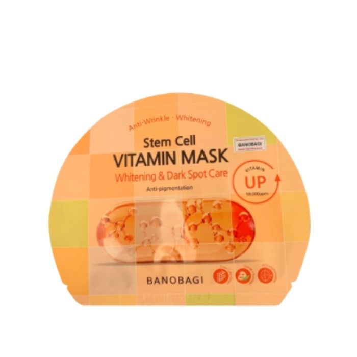 Mặt Nạ Banobagi Stem Cell Vitamin Mask Whitening & Dark Spot Care Dưỡng Sáng Da, Mờ Thâm Nám 30g (Cam)