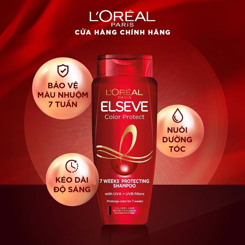 Dầu Gội Loreal Elseve Color Protect Giữ Màu Dành Cho Tóc Nhuộm 280ml