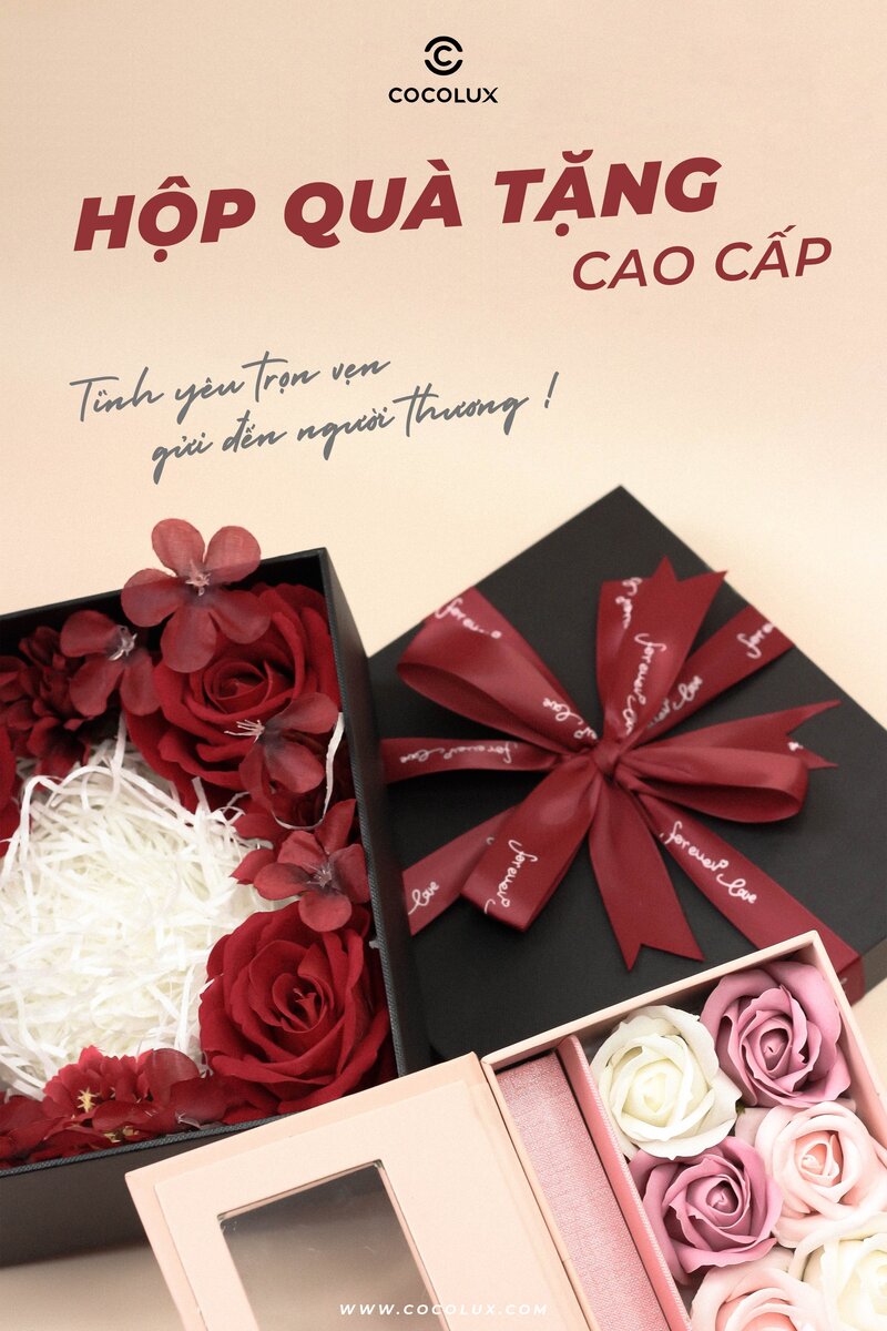 Hộp Quà Đen Nơ Đỏ MS02