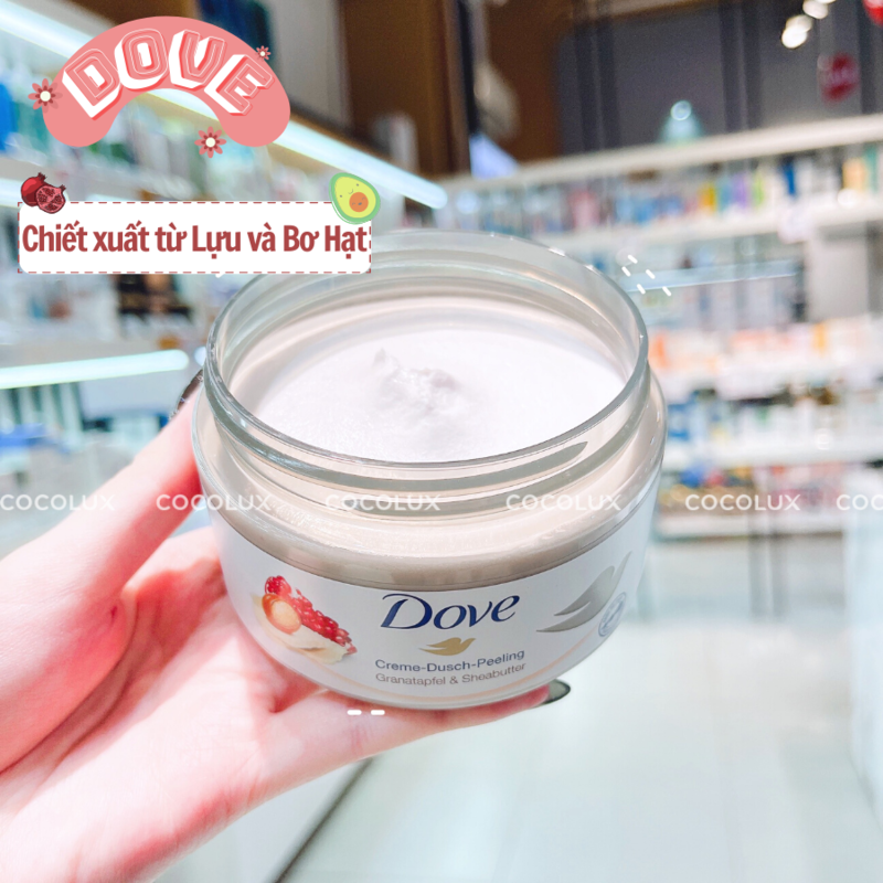 Tẩy Tế Bào Chết Body Dove Creme Dusch Peeling Lựu Đỏ 225ml