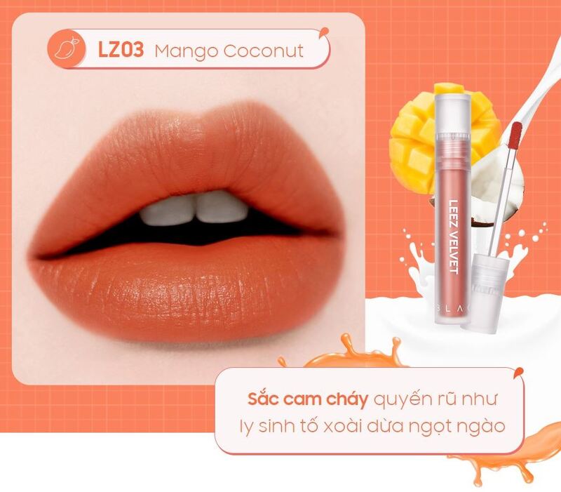 Son Kem Lì Black Rouge Leez Velvet Tint Mịn Mướt Môi - LZ03