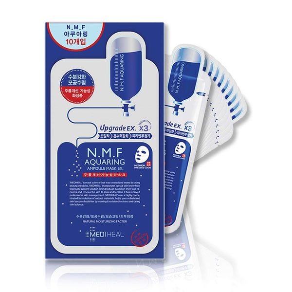 Mặt Nạ Mediheal N.M.F Aquaring Ampoule Mask Ex Dưỡng Ẩm, Kiềm Dầu 10PCS