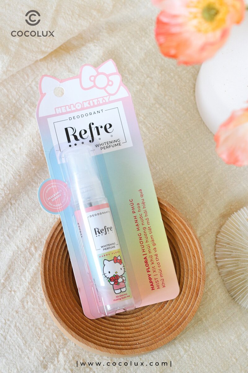 Xịt Khử Mùi Refre x Hello Kitty Hương Hạnh Phúc 30ml
