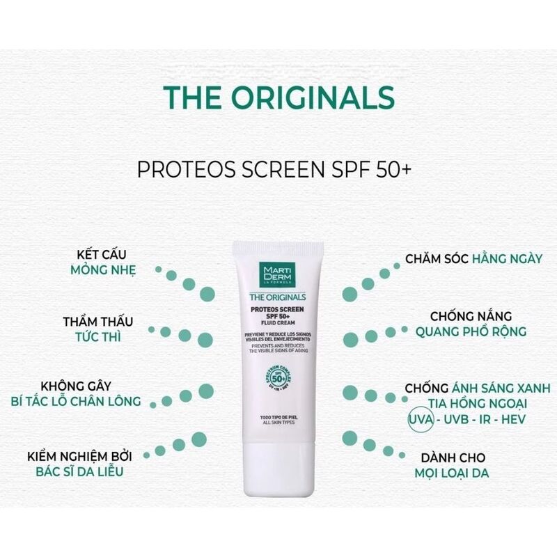 Kem Chống Nắng MartiDerm The Originals Proteos Screen SPF50+