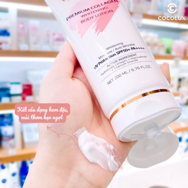 Dưỡng Thể Whisis Premium Collagen Whitening Body Lotion SPF50+ PA++++ 200ml
