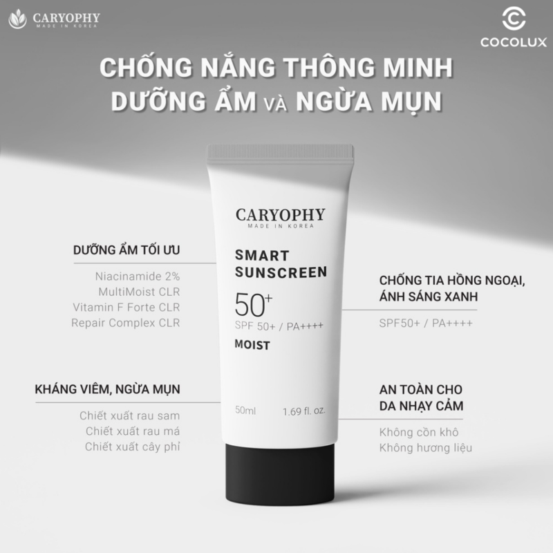 ​​Kem Chống Nắng Caryophy Smart Sunscreen Moist Dưỡng Ẩm 50ml