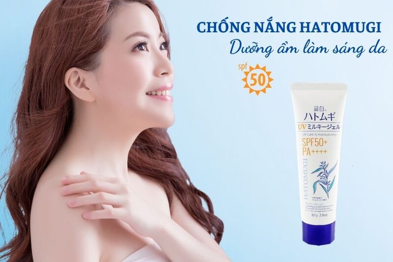 Kem Chống Nắng Hatomugi UV Care & Moisturizing Dưỡng Ẩm, Sáng Da SPF50+ PA++++ 80g