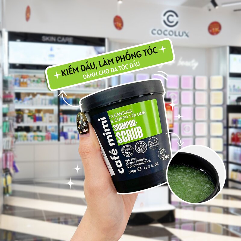 Dầu Gội Tẩy Tế Bào Chết Da Đầu Cafe Mimi Shampoo Scrub 330g