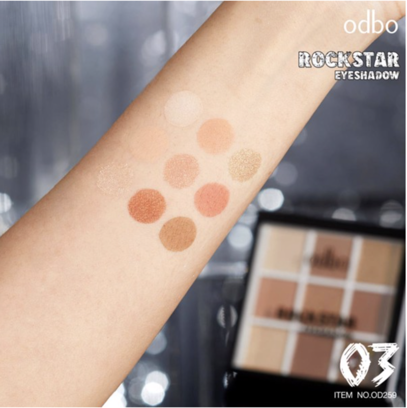 Phấn Mắt Odbo Rockstar Eyeshadow 03 9 Ô 18g 