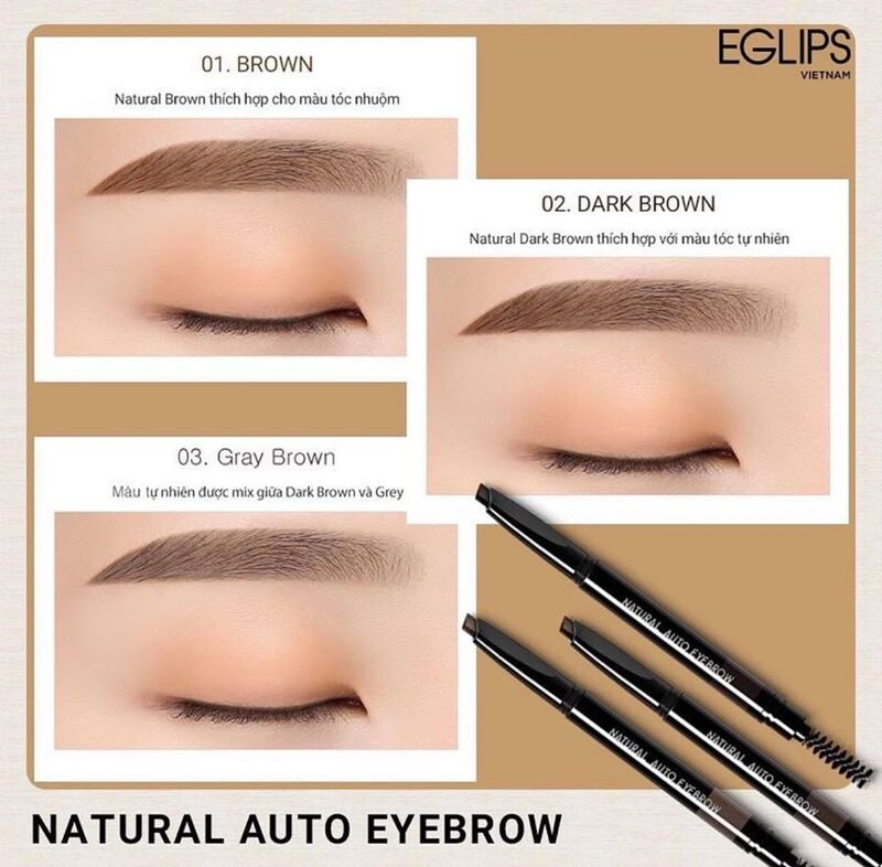 Chì Kẻ Mày Eglips Natural Slimfit Auto Eyebrow 03 Light Brown Siêu Mảnh 0.08g
