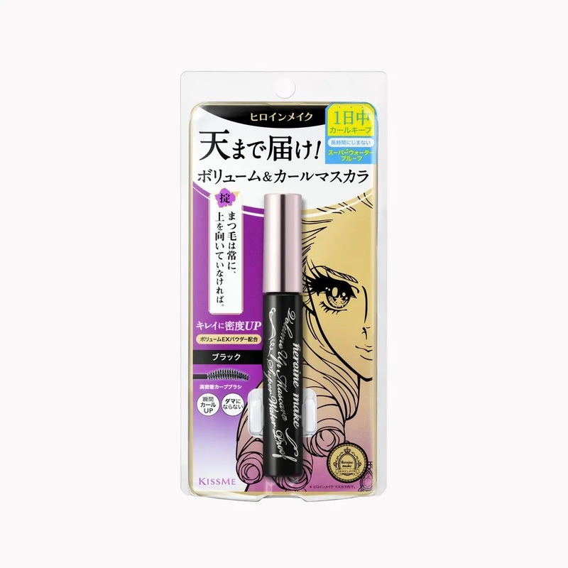 Mascara Kiss Me Heroine Super WP Dạng Màng Film Chống Trôi Siêu Bền Nâng Cong và Dày Mi Màu Tím 6g