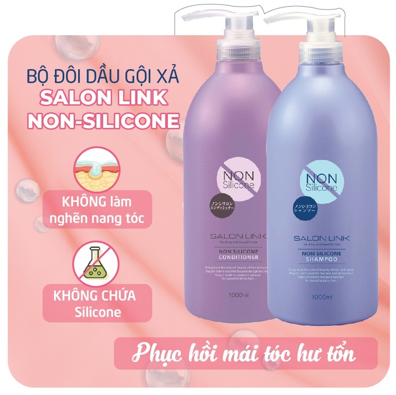 Dầu Gội Salon Link Non-Silicone Shampoo Siêu Dưỡng, Phục Hồi Không Chứa Silicone 1000ml