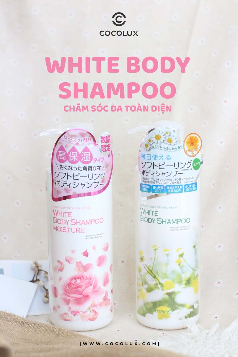 Sữa Tắm Manis White Body Shampoo Hoa Cúc Trắng Da 450ml
