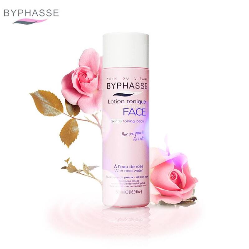 Nước Hoa Hồng Byphasse Lotion Tonique Douceur Cho Mọi Loại Da Chiết Xuất Hoa Hồng 500ml