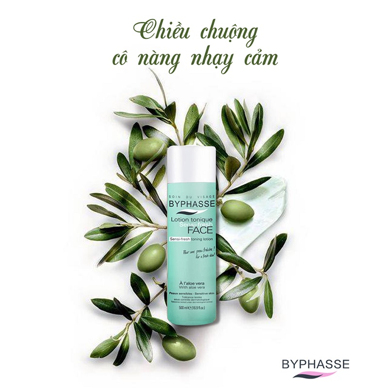 Nước Hoa Hồng Byphasse Sensi-Fresh Toning Lotion Cho Da Nhạy Cảm Chiết Xuất Lô Hội 500ml