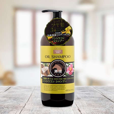 Dầu Gội Kumano Deve Oil Shampoo Chiết Xuất Dầu Ngựa, Dầu Dừa, Dầu Hoa Trà 480ml