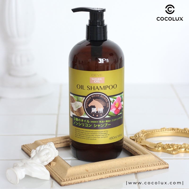 Dầu Gội Kumano Deve Oil Shampoo Chiết Xuất Dầu Ngựa, Dầu Dừa, Dầu Hoa Trà 480ml