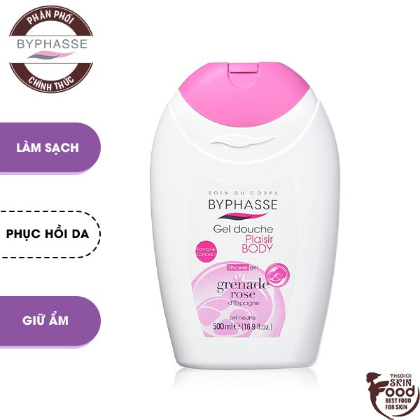 Sữa Tắm Byphasse Plaisir Shower Gel Grenade Rose Hương Lựu Hồng 500ml