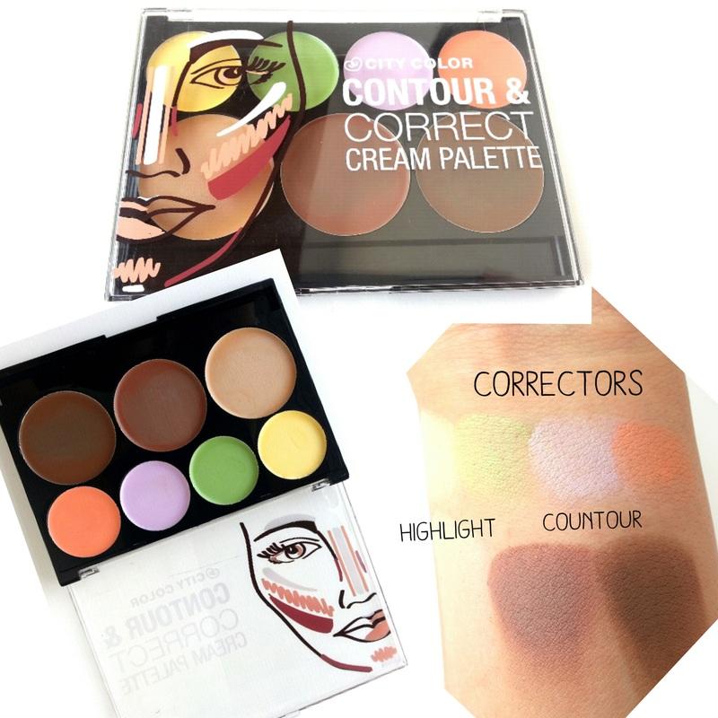Bảng Tạo Khối Và Che Khuyết Điểm City Color Contour & Correct Cream Palette 7 Ô