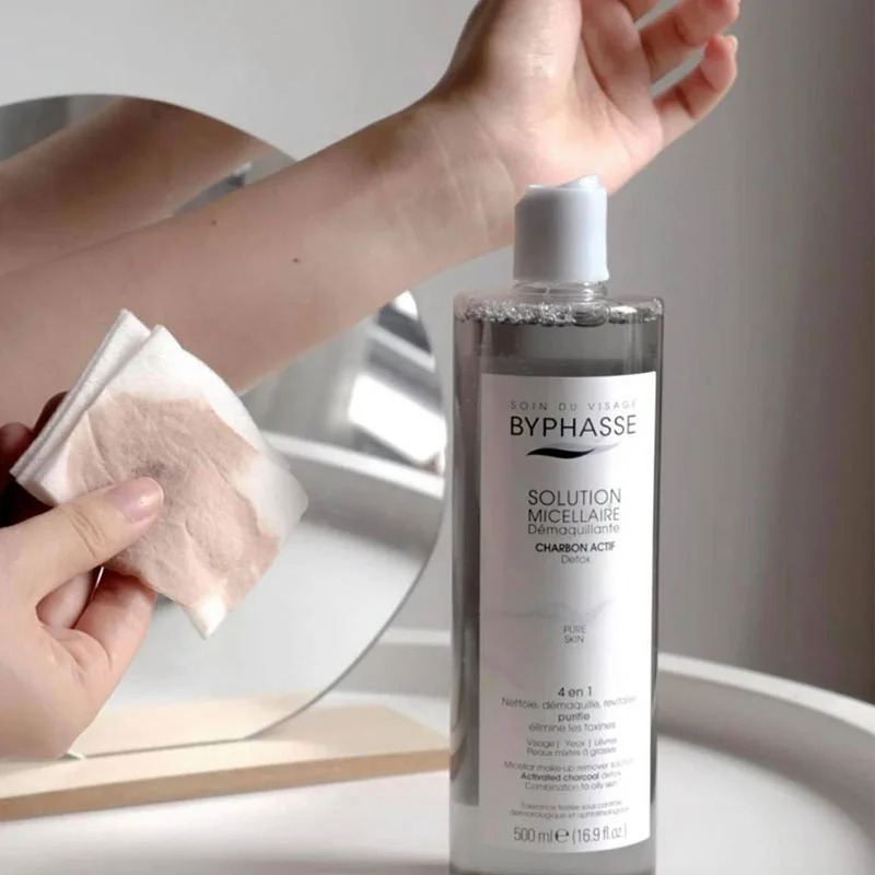 Nước Tẩy Trang Byphasse Solution Micerallaire Charbon Actif Than Hoạt Tính Cho Da Nhạy Cảm 500ml