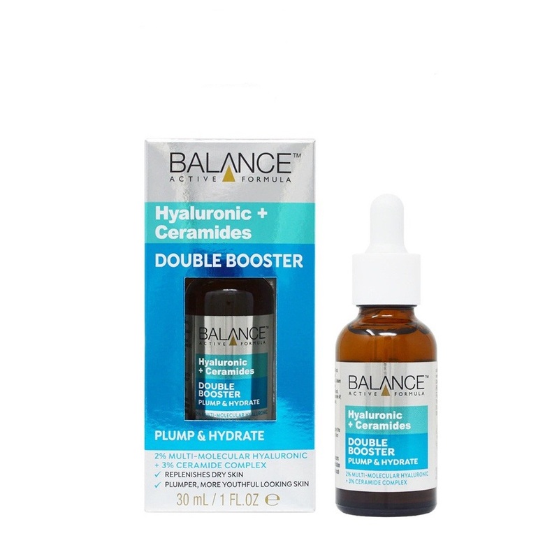 Tinh Chất Balance Active Formula Hyaluronic + Ceramides Double Booster Plump & Hydrate Serum 30ml