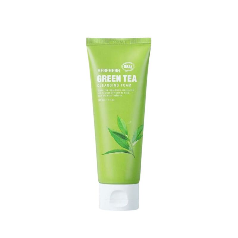 Sữa Rửa Mặt Hebeheba Real Green Tea Cleansing Foam Cho Da Hỗn Hợp Chiết Xuất Trà Xanh 120ml