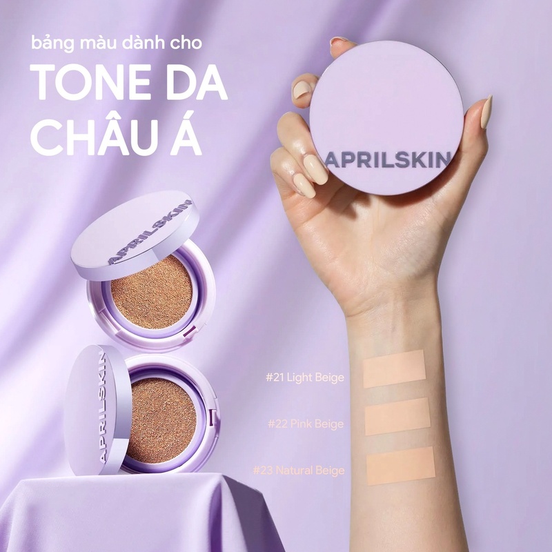 Phấn Nước Aprilskin Ultra Slim Cushion Siêu Mỏng Nhẹ Tone 23 Natural Beige 15g
