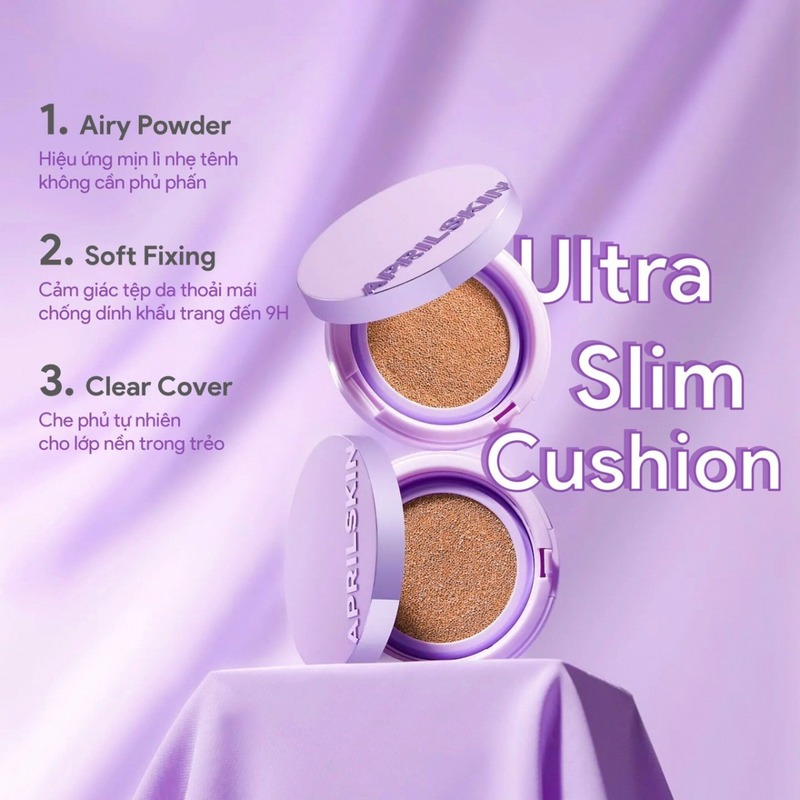 Phấn Nước Aprilskin Ultra Slim Cushion Siêu Mỏng Nhẹ Tone 23 Natural Beige 15g